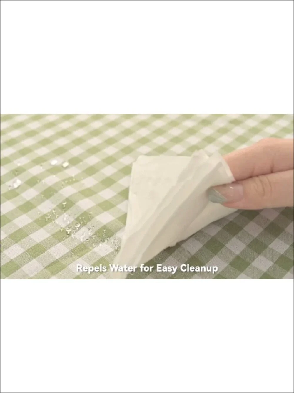 Ruffled Gingham Tablecloth 60x84 Polyester Cotton Linen Look Dining